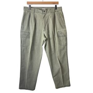 VTG Bugle Boy Company Cargo Pants Mens 34 Green Streetwear Pleated Casual 90s